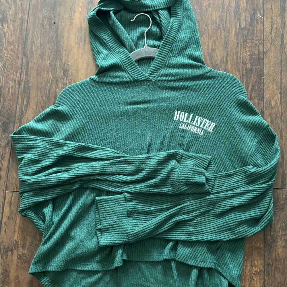 Hollister Forest Green Textured Sweatshirt